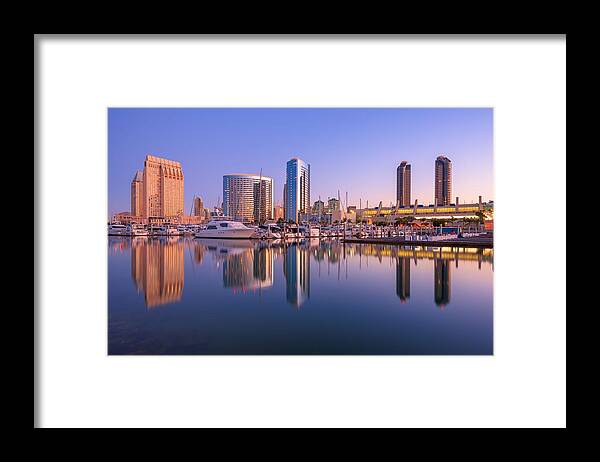 Landscape Framed Print featuring the photograph San Diego, California, Usa Downtown #24 by Sean Pavone