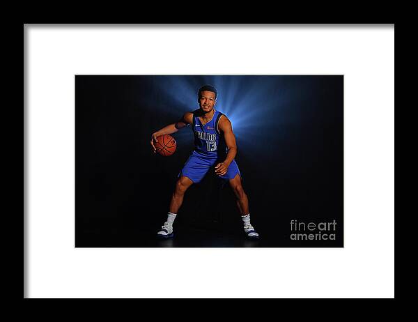 Jalen Brunson Framed Print featuring the photograph 2018 Nba Rookie Photo Shoot #25 by Jesse D. Garrabrant