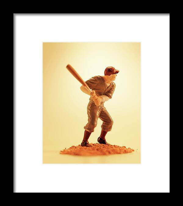 Action Framed Print featuring the drawing Baseball Player at Bat #25 by CSA Images