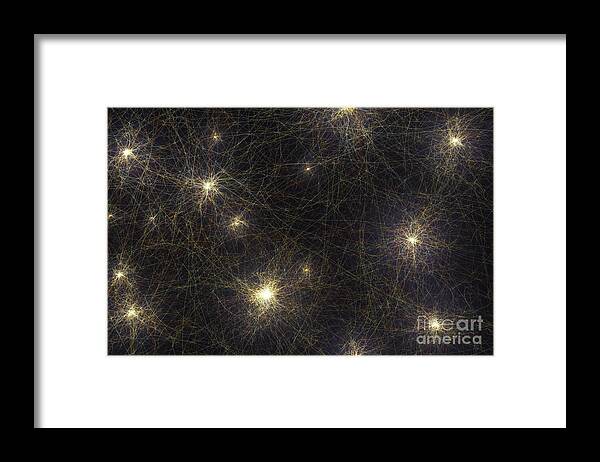 Neuron Framed Print featuring the photograph Neural Network #25 by Ktsdesign/science Photo Library
