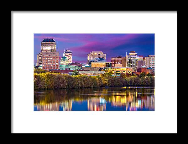 Landscape Framed Print featuring the photograph Indianapolis, Indiana, Usa Skyline #26 by Sean Pavone