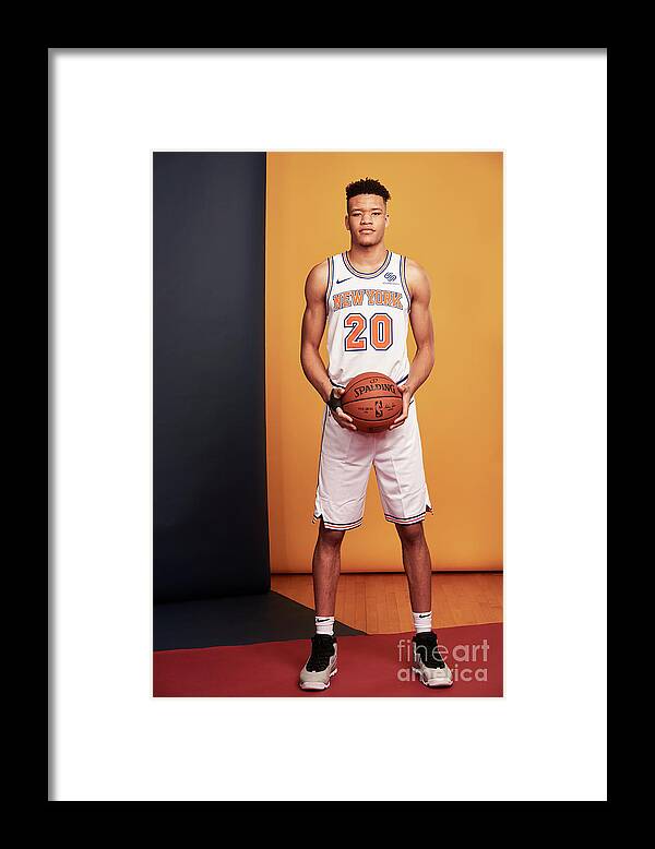 Kevin Knox Framed Print featuring the photograph 2018 Nba Rookie Photo Shoot #27 by Jennifer Pottheiser