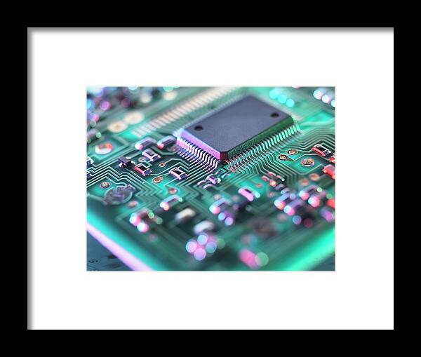 Mother Board Framed Print featuring the photograph Circuit Board #27 by Tek Image