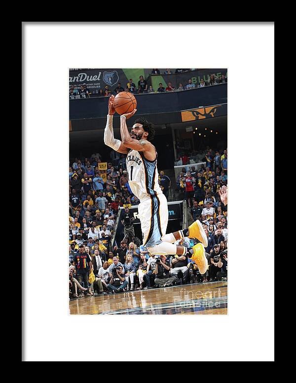 Mike Conley Framed Print featuring the photograph San Antonio Spurs V Memphis Grizzlies - by Joe Murphy