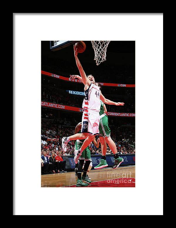 Bojan Bogdanovic Framed Print featuring the photograph Boston Celtics V Washington Wizards - by Ned Dishman