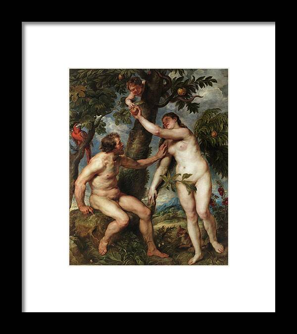 Baroque Framed Print featuring the painting Adam And Eve by Peter Paul Rubens