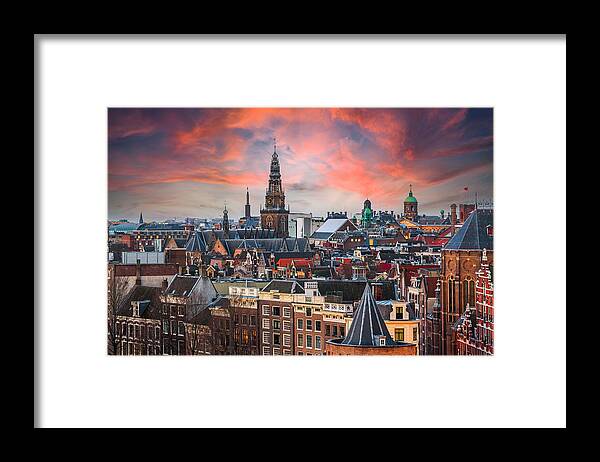 Cityscape Framed Print featuring the photograph Amsterdam, Netherlands Historic #3 by Sean Pavone