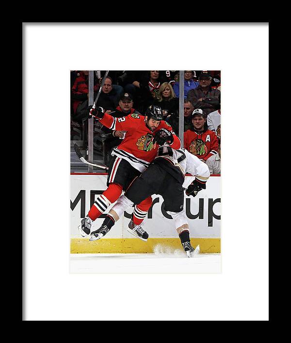 United Center Framed Print featuring the photograph Anaheim Ducks V Chicago Blackhawks by Jonathan Daniel