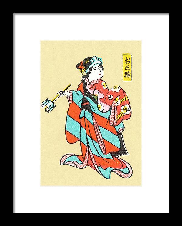 Adult Framed Print featuring the drawing Asian woman #3 by CSA Images