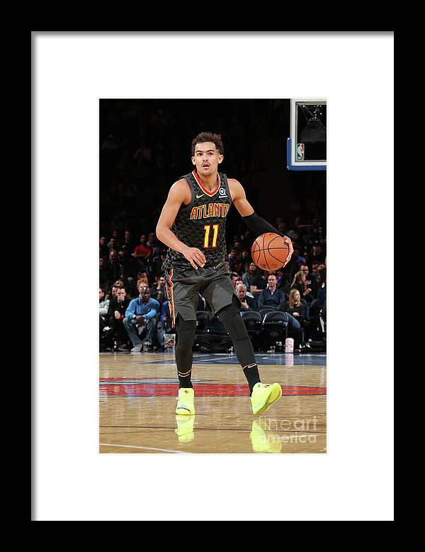 Trae Young Framed Print featuring the photograph Atlanta Hawks V New York Knicks #3 by Nathaniel S. Butler