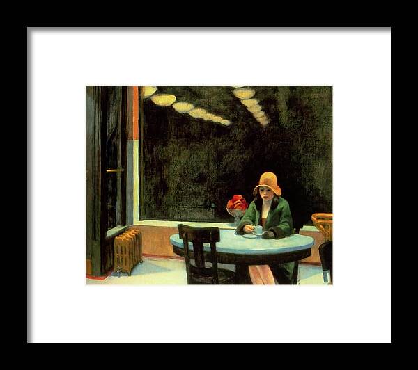 Edward Hopper Framed Print featuring the painting Automat by Edward Hopper