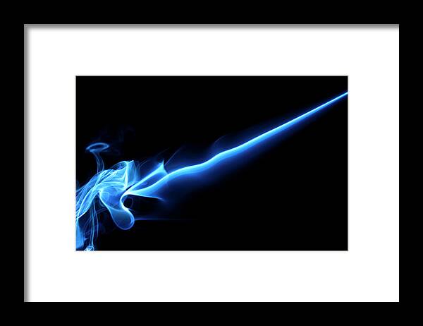 Curve Framed Print featuring the photograph Blue, Creative Abstract Vitality Impact #3 by Tttuna