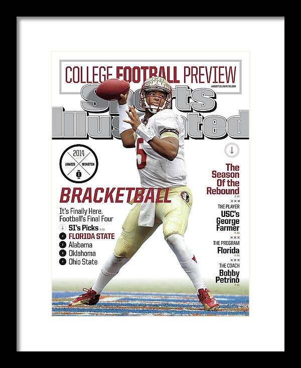 Magazine Cover Framed Print featuring the photograph Bracketball 2014 College Football Preview Issue Sports Illustrated Cover by Sports Illustrated
