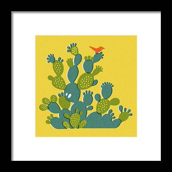 Animal Framed Print featuring the drawing Cactus #3 by CSA Images