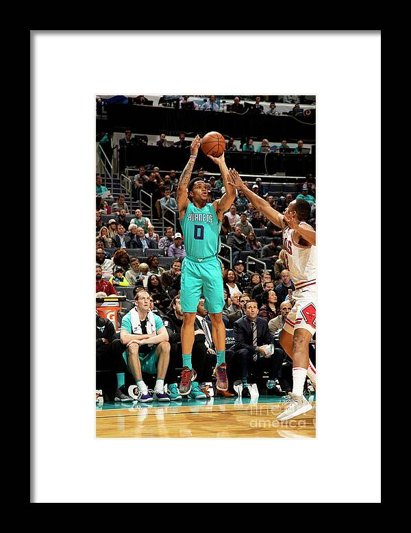 Nba Pro Basketball Framed Print featuring the photograph Chicago Bulls V Charlotte Hornets by Kent Smith