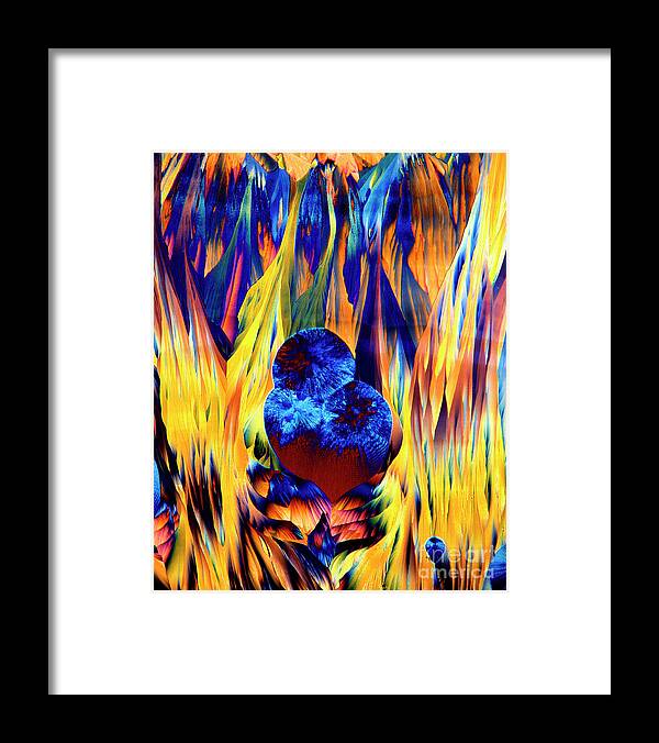 Magnesium Sulphate Framed Print featuring the photograph Copper Sulphate And Magnesium Sulphate #3 by Dr Keith Wheeler/science Photo Library