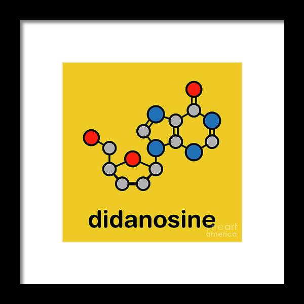 Didanosine Framed Print featuring the photograph Didanosine Hiv Drug #3 by Molekuul/science Photo Library