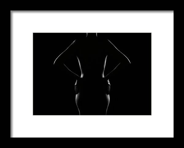 Fine Art Nude Framed Print featuring the photograph Eszter #3 by Jozef Kiss