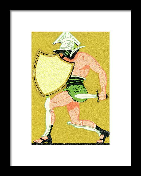 Adult Framed Print featuring the drawing Gladiator #3 by CSA Images