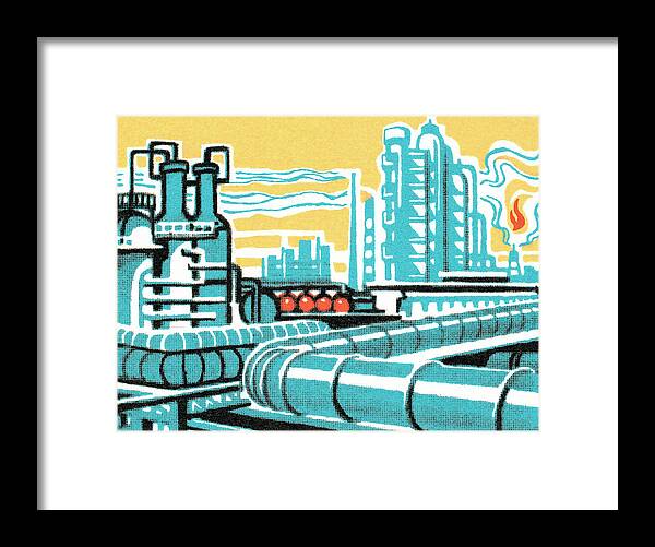 Air Quality Framed Print featuring the drawing Industry #3 by CSA Images