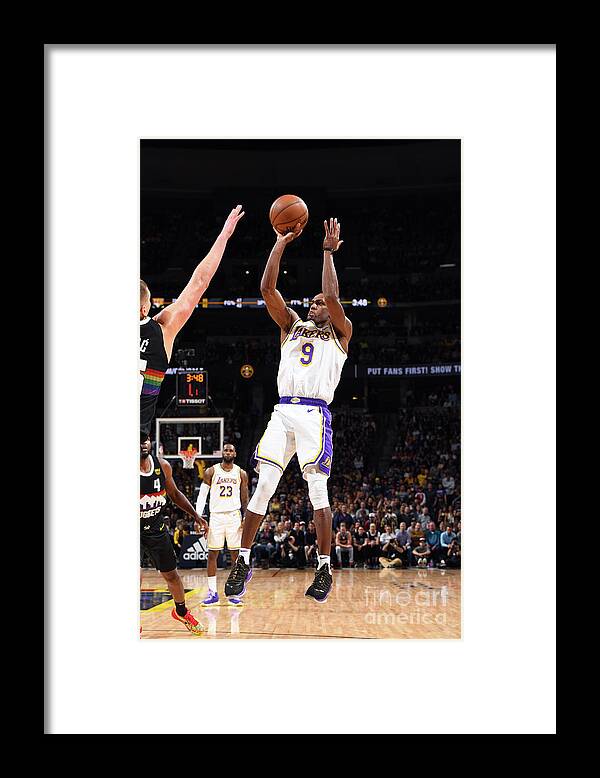 Rajon Rondo Framed Print featuring the photograph Los Angeles Lakers V Denver Nuggets by Garrett Ellwood