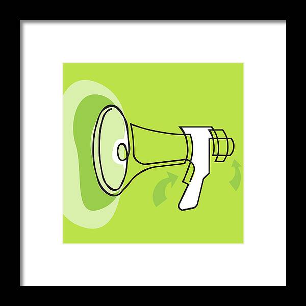 Amplify Framed Print featuring the drawing Megaphone #3 by CSA Images