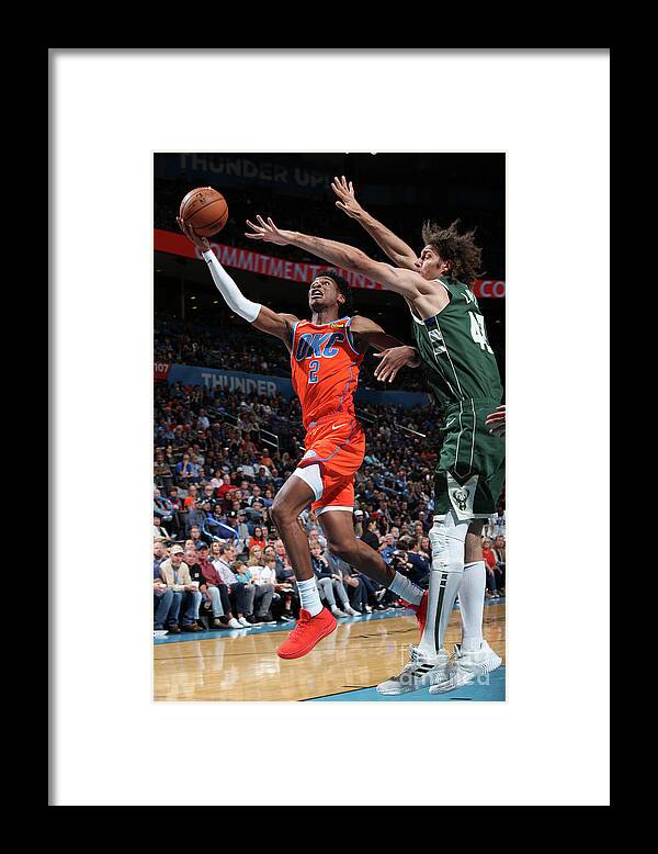 Nba Pro Basketball Framed Print featuring the photograph Milwaukee Bucks V Oklahoma City Thunder by Zach Beeker