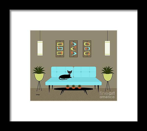 Mid Century Modern Framed Print featuring the digital art Mini Mid Century Shapes #2 by Donna Mibus