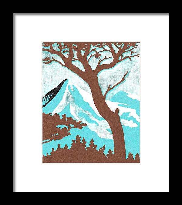 Altitude Framed Print featuring the drawing Mountain view #3 by CSA Images