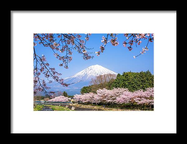 Landscape Framed Print featuring the photograph Mt. Fuji Viewed From Rural Shizuoka #3 by Sean Pavone