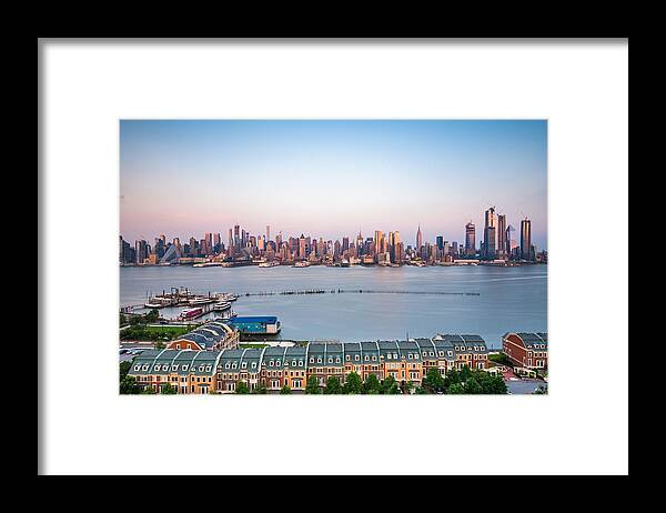 Cityscape Framed Print featuring the photograph New York, New York, Usa Downtown City #3 by Sean Pavone