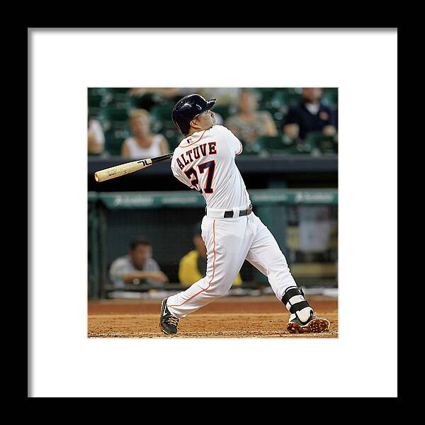 American League Baseball Framed Print featuring the photograph Oakland Athletics V Houston Astros #3 by Bob Levey