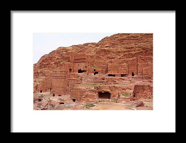 Petra Framed Print featuring the photograph Petra, Jordan - Cave Dwellings #3 by Richard Krebs