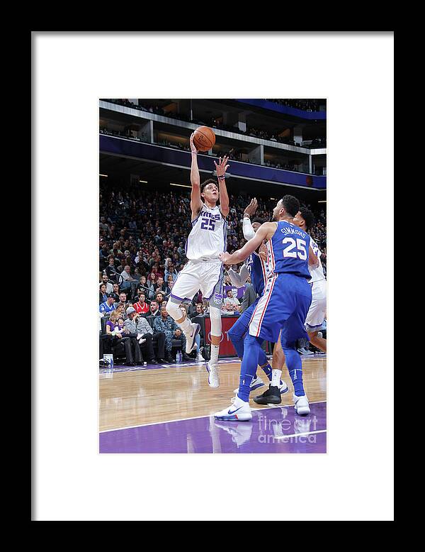 Justin Jackson Framed Print featuring the photograph Philadelphia 76ers V Sacramento Kings #3 by Rocky Widner