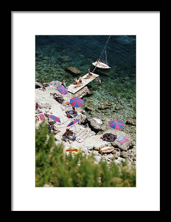 People Framed Print featuring the photograph Porto Ercole by Slim Aarons