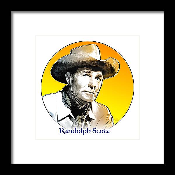 Randolph Scott Framed Print featuring the digital art Randolph Scott #3 by Greg Joens