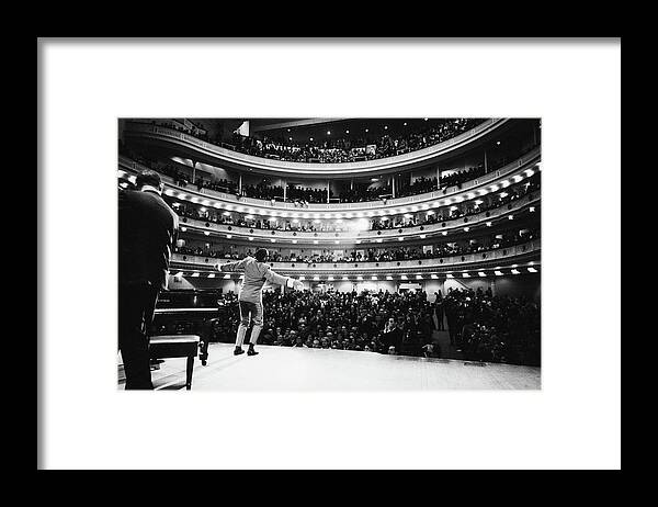 Ray Charles - Musician Framed Print featuring the digital art Ray Charles at Carnegie Hall by Bill Ray