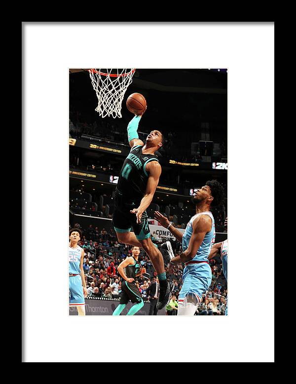 Nba Pro Basketball Framed Print featuring the photograph Sacramento Kings V Charlotte Hornets by Kent Smith