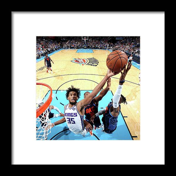 Nba Pro Basketball Framed Print featuring the photograph Sacramento Kings V Oklahoma City Thunder by Joe Murphy