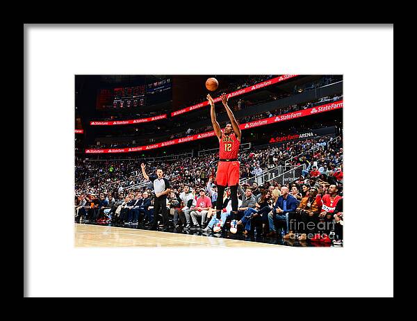 De'andre Hunter Framed Print featuring the photograph San Antonio Spurs V Atlanta Hawks by Scott Cunningham