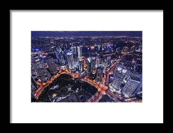 Tranquility Framed Print featuring the photograph Shanghai By Night #3 by Blackstation