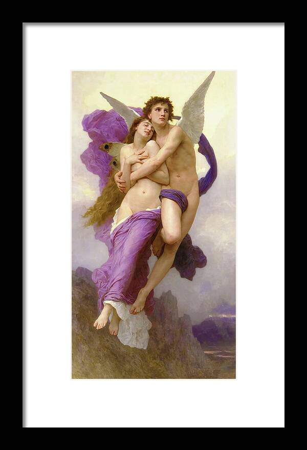 Angel Framed Print featuring the painting The Abduction Of Psyche by William Adolphe Bouguereau