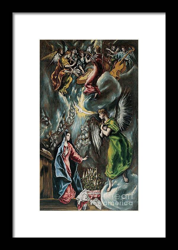 Oil Painting Framed Print featuring the drawing The Annunciation #3 by Heritage Images