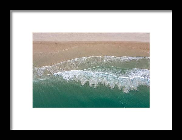 Landscapeaerial Framed Print featuring the photograph The Cold Water Of The Atlantic Ocean #3 by Ethan Daniels