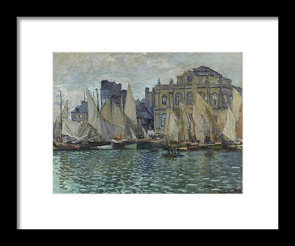 Boat Framed Print featuring the painting The Museum at Le Havre #3 by Claude Monet