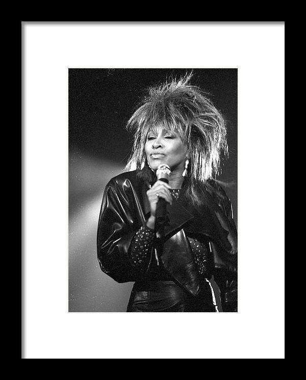 1980-1989 Framed Print featuring the photograph Tina Turner Performs On A Tv Show #3 by Michael Ochs Archives