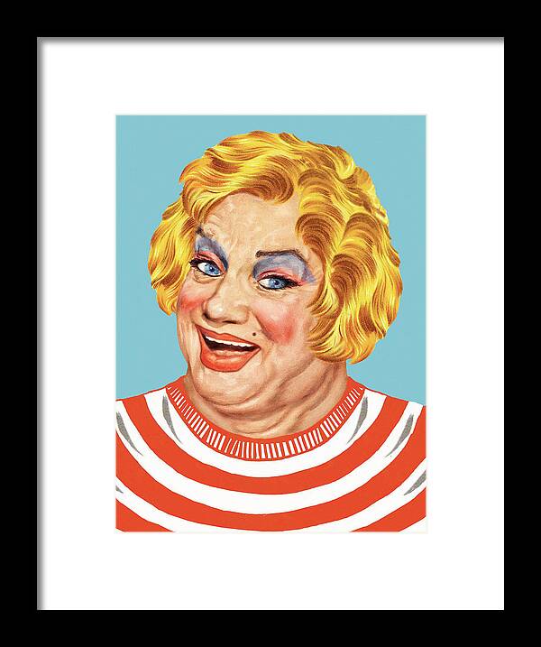 Blond Framed Print featuring the drawing Ugly woman #3 by CSA Images