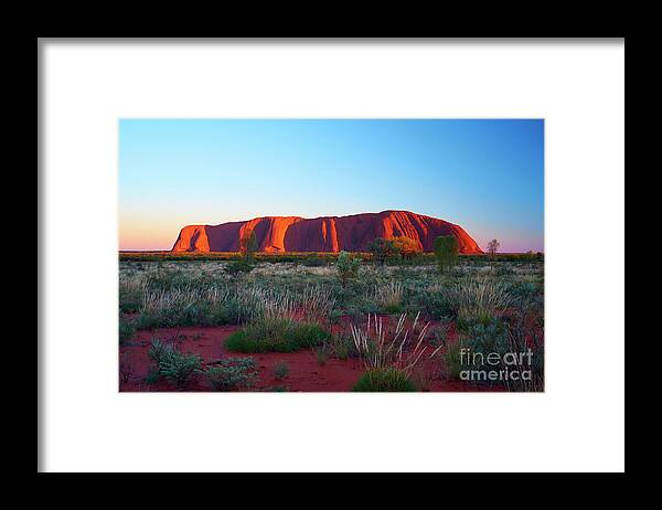 Uluru-kata Tjuta National Park Framed Print featuring the photograph Uluru At Dawn #3 by Simonbradfield