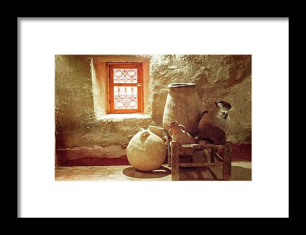 Khorbat Museum Framed Print featuring the photograph 3 Urns by Jessica Levant