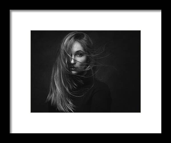 Wind Framed Print featuring the photograph Vika #3 by Zachar Rise